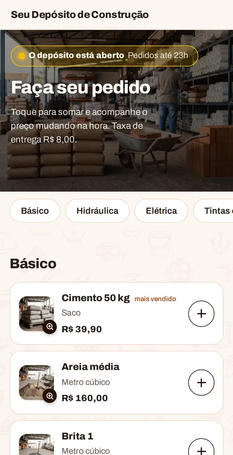 O catálogo no celular do cliente