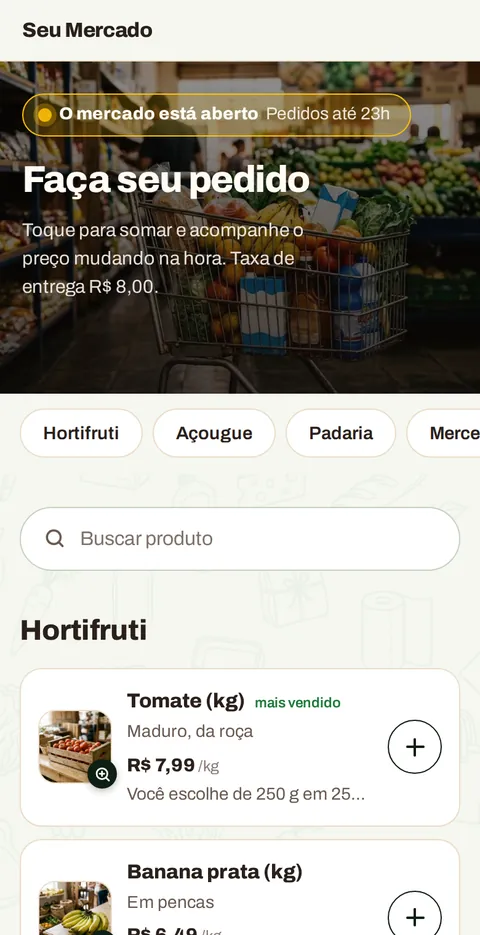 O catálogo no celular do cliente